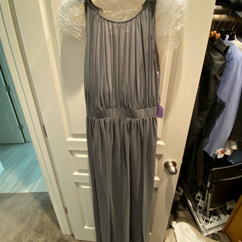 Gray halter bridesmaid/event dress (M)